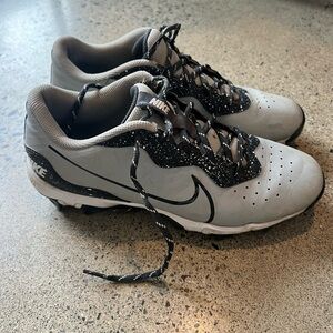 Nike Black and Gray Men's Baseball Cleats